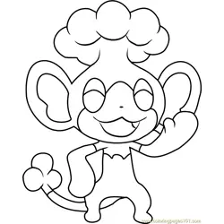 Panpour Pokemon Free Coloring Page for Kids
