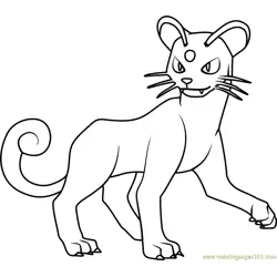 Persian Pokemon Free Coloring Page for Kids