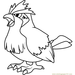 Pidgey Pokemon Free Coloring Page for Kids
