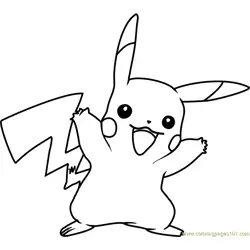 Pikachu Pokemon Free Coloring Page for Kids