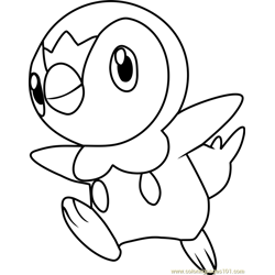Piplup Pokemon Free Coloring Page for Kids