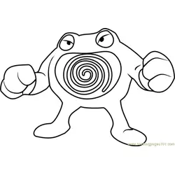Poliwrath Pokemon Free Coloring Page for Kids