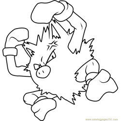 Primeape Pokemon Free Coloring Page for Kids