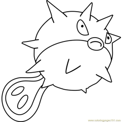 Qwilfish Pokemon Free Coloring Page for Kids