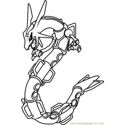 Rayquaza Pokemon Free Coloring Page for Kids