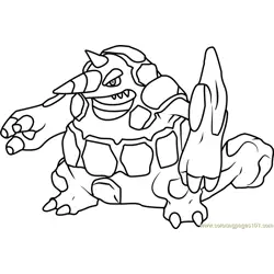 Rhyperior Pokemon Free Coloring Page for Kids