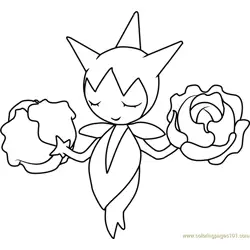 Roselia Pokemon Free Coloring Page for Kids