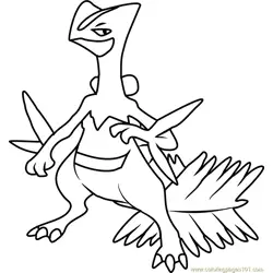 Sceptile Pokemon Free Coloring Page for Kids