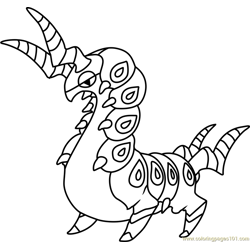 Scolipede Pokemon Free Coloring Page for Kids