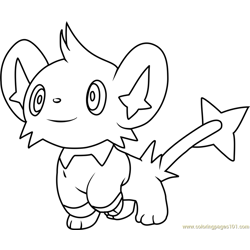 Shinx Pokemon Free Coloring Page for Kids