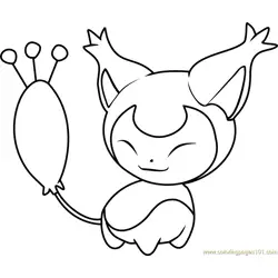 Skitty Pokemon Free Coloring Page for Kids