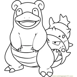 Slowbro Pokemon Free Coloring Page for Kids