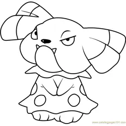 Snubbull Pokemon Free Coloring Page for Kids