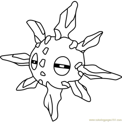 Solrock Pokemon Free Coloring Page for Kids