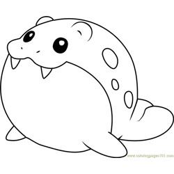 Spheal Pokemon Free Coloring Page for Kids
