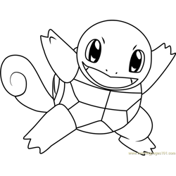Squirtle Pokemon Free Coloring Page for Kids