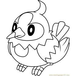 Starly Pokemon Free Coloring Page for Kids