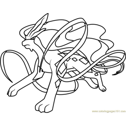 Suicune Pokemon Free Coloring Page for Kids