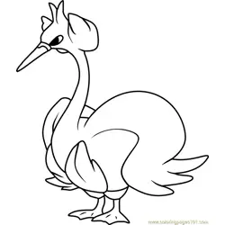 Swanna Pokemon Free Coloring Page for Kids