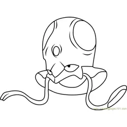 Tentacool Pokemon Free Coloring Page for Kids