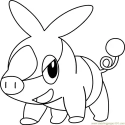 Tepig Pokemon Free Coloring Page for Kids
