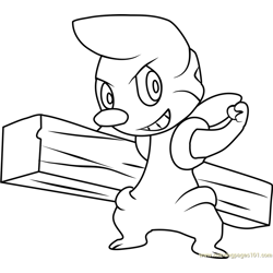 Timburr Pokemon Free Coloring Page for Kids
