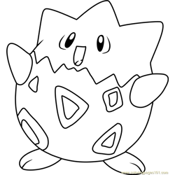 Togepi Pokemon Free Coloring Page for Kids