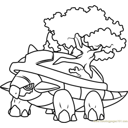 Torterra Pokemon Free Coloring Page for Kids