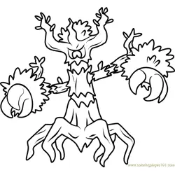Trevenant Pokemon Free Coloring Page for Kids