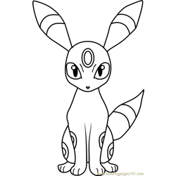 Umbreon Pokemon Free Coloring Page for Kids