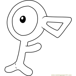 Unown Pokemon Free Coloring Page for Kids