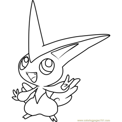 Victini Pokemon Free Coloring Page for Kids