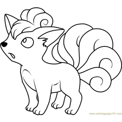 Vulpix Pokemon Free Coloring Page for Kids