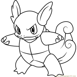 Wartortle Pokemon Free Coloring Page for Kids