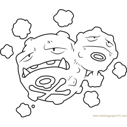 Weezing Pokemon Free Coloring Page for Kids