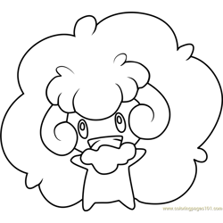 Whimsicott Pokemon Free Coloring Page for Kids
