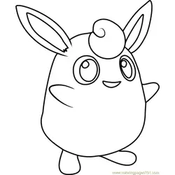 Wigglytuff Pokemon Free Coloring Page for Kids