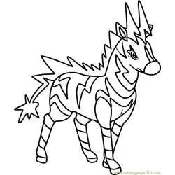 Zebstrika Pokemon Free Coloring Page for Kids