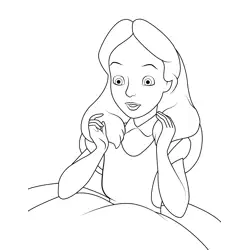 Alice Happy Free Coloring Page for Kids