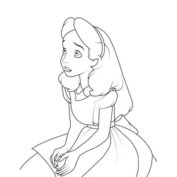 Princess Alice Looking Up Free Coloring Page for Kids