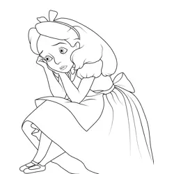 Princess Alice Sad Free Coloring Page for Kids