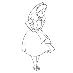 Princess Alice Standing Free Coloring Page for Kids