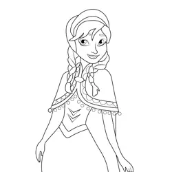 Princess Anna 1 Free Coloring Page for Kids