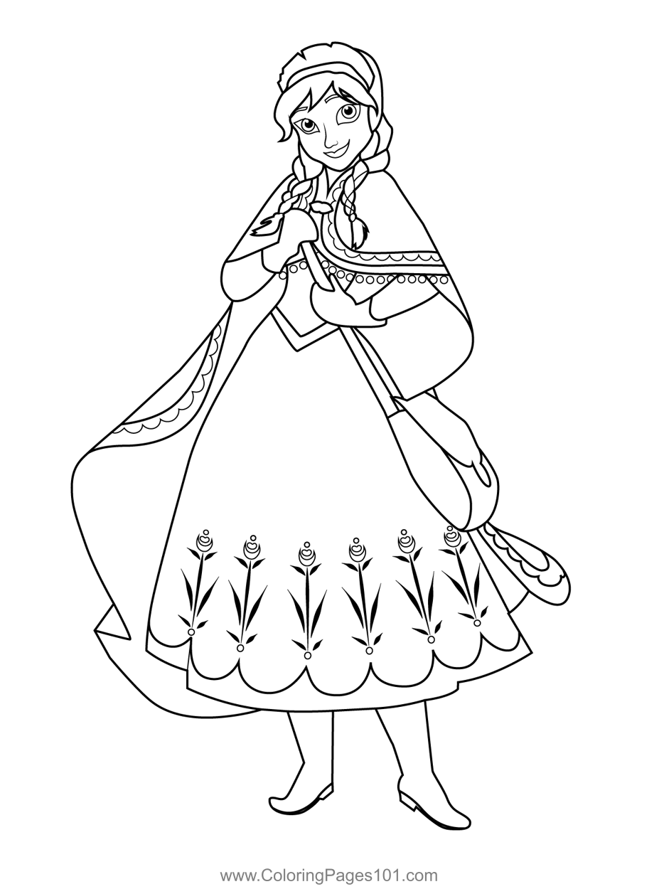 Princess Anna 20 Coloring Page for Kids Free Anna Printable Coloring