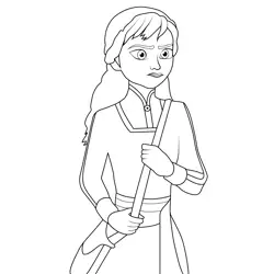 Princess Anna 4 Free Coloring Page for Kids