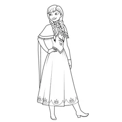 Princess Anna 5 Free Coloring Page for Kids