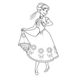 Princess Anna 6 Free Coloring Page for Kids