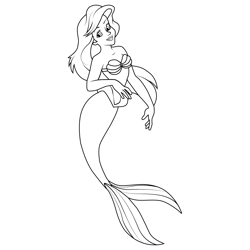 Adventurous Girl Ariel Free Coloring Page for Kids