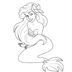 Ariel Dreaming Free Coloring Page for Kids