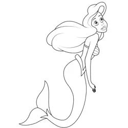 Ariel Mermaid Free Coloring Page for Kids